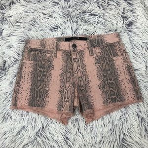 Joe’s Jeans Pink Snakeskin Patterned Jean Shorts